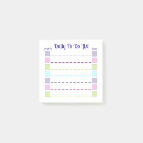 Daily To Do List Sticky Notes