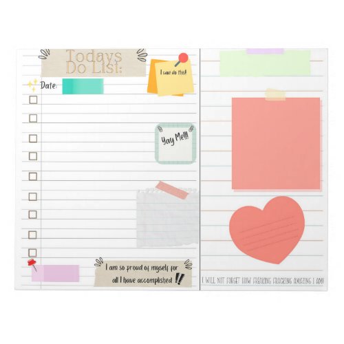 Daily To_Do List with affirmations  sticky notes 