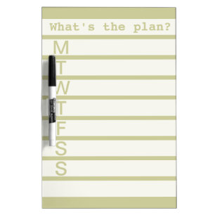 Daily week calendar dry erase board Creme beige