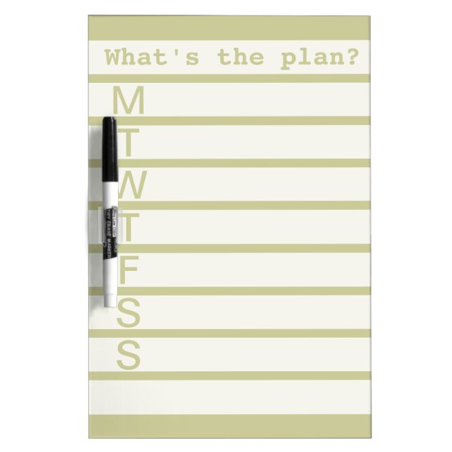 Daily week calendar dry erase board | Creme beige (Front)