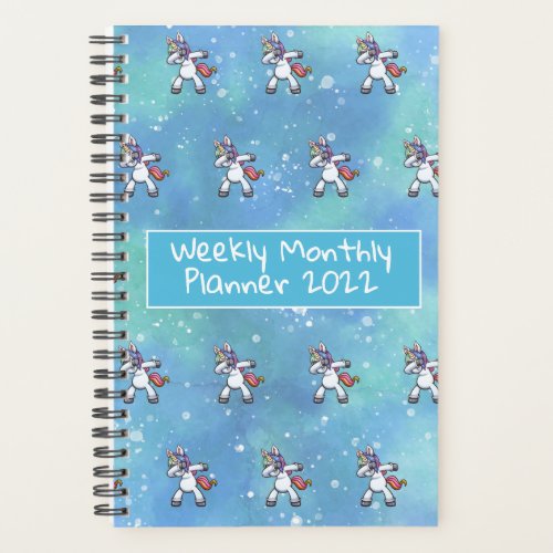 Daily Weekly Monthly Planner unicorn design