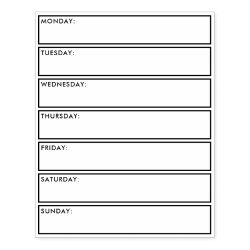 Daily weekly planner calendar bullet journaling rubber stamp
