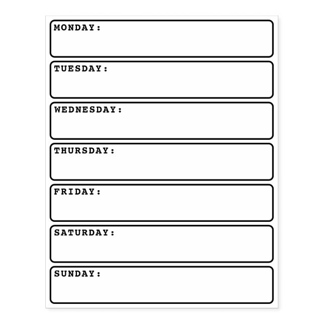 Daily weekly planner calendar bullet journaling rubber stamp (Imprint)
