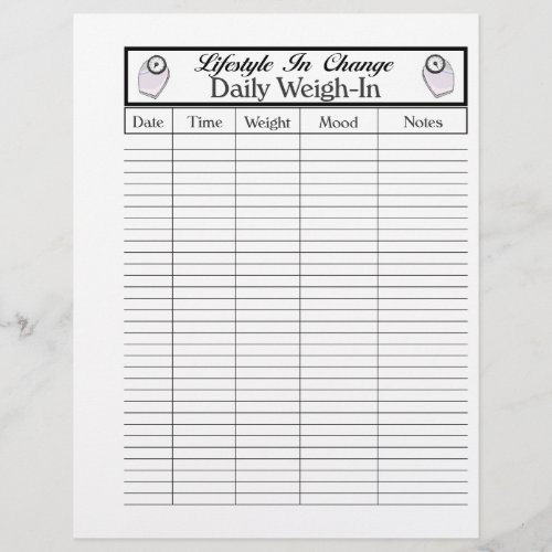 Daily Weigh_In page for Lifestyle change Flyer