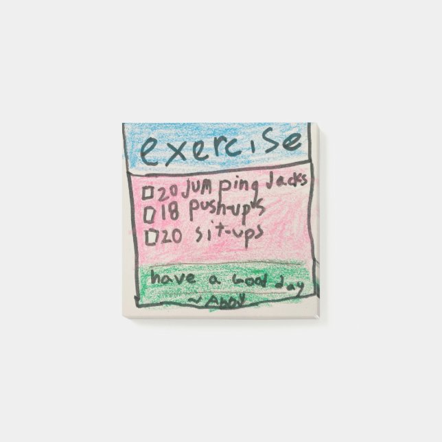 Daily Workout Sticky-Notes Post-it Notes (Front)