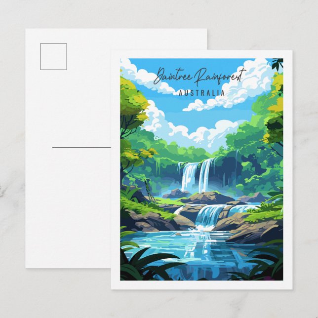 Daintree Rainforest vintage travel illustration Postcard (Front/Back)