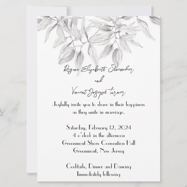 Dainty and Elegant Wedding Invitation (Front)