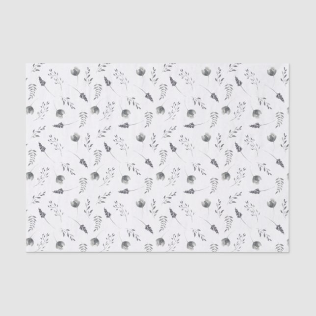 Dainty Blue Floral | Custom Printed Tissue Paper (Front)
