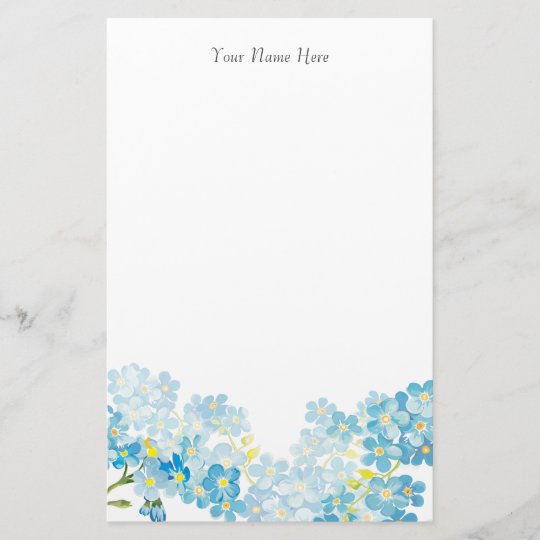 Dainty Blue Forget Me Not Stationery | Zazzle.com