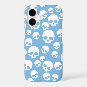 Dainty Blue Random Skulls Pattern iPhone 17 Case