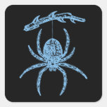Dainty Blue Spider Square Sticker