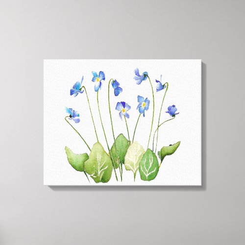 Dainty Blue Violets in the Spring Canvas Print