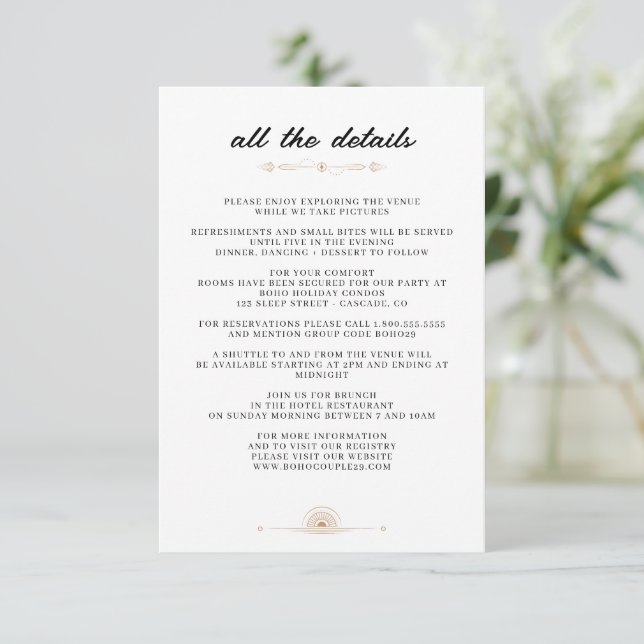 Dainty Celestial Wedding Enclosure Card (Standing Front)