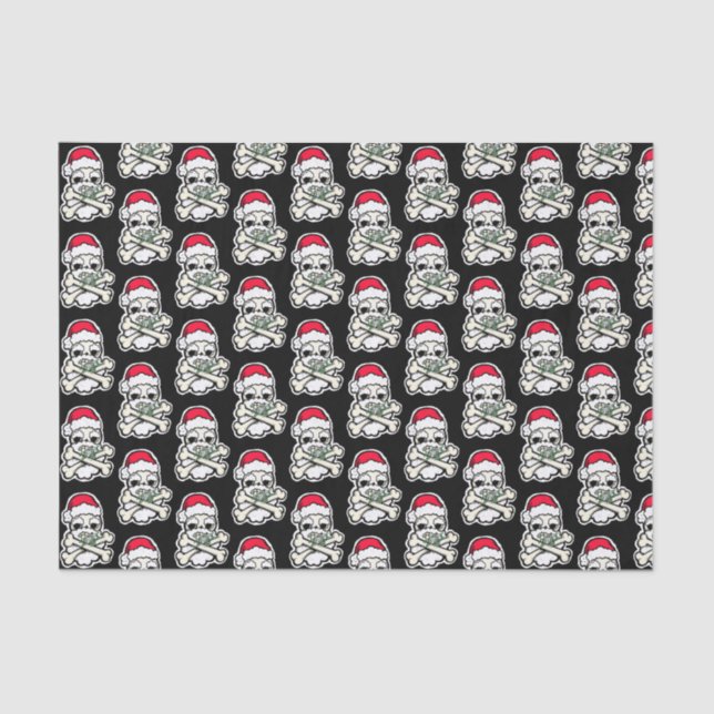 Dainty Christmas Skulls tissue paper (Front)