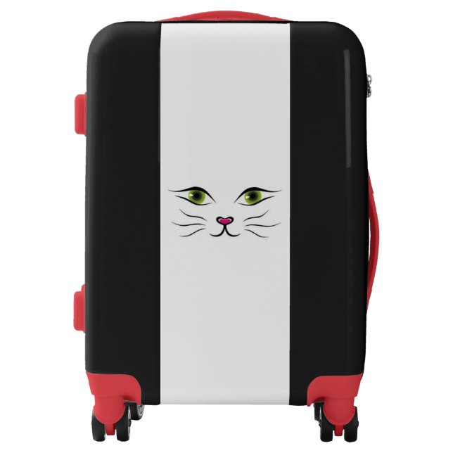 dainty cute cat face luggage (Front)