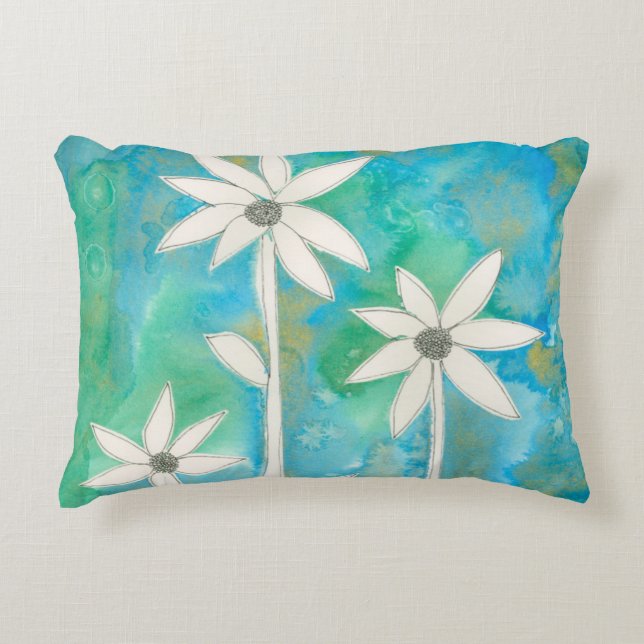 Dainty Daisies I Accent Pillow (Front)