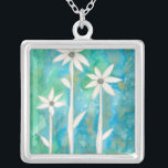 Dainty Daisies I Silver Plated Necklace<br><div class="desc">Floral</div>