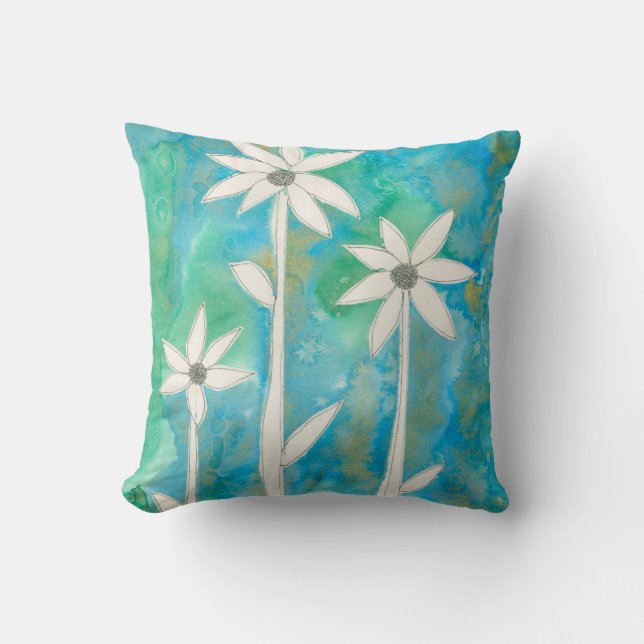 Dainty Daisies I Throw Pillow (Front)
