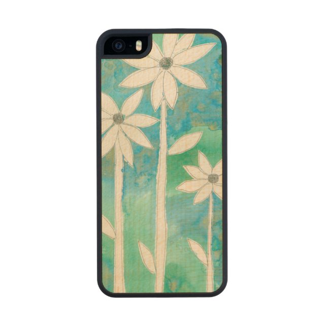 Dainty Daisies II Carved Wood iPhone Case (Back)