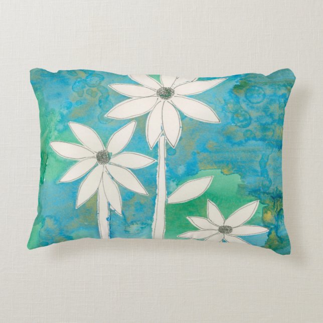 Dainty Daisies II Decorative Pillow (Back)