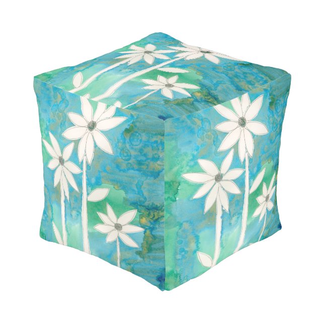 Dainty Daisies II Pouf (Angled Front)