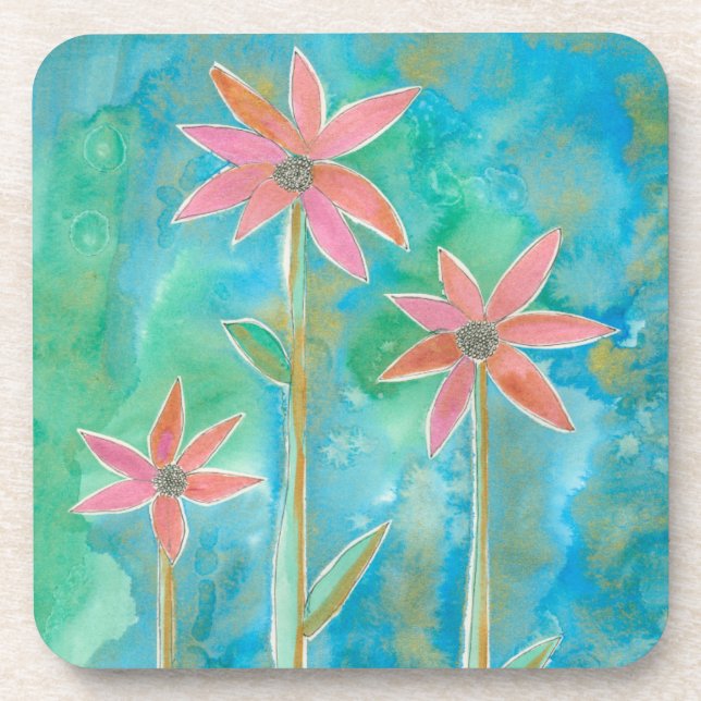 Dainty Daisies III Beverage Coaster (Front)