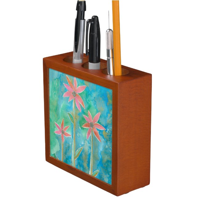 Dainty Daisies III Desk Organizer (In Situ)