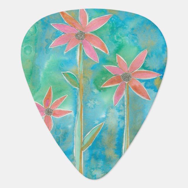 Dainty Daisies III Guitar Pick (Front)