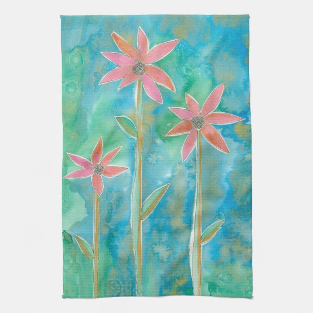 Dainty Daisies III Kitchen Towel (Vertical)