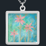 Dainty Daisies III Silver Plated Necklace<br><div class="desc">Floral</div>