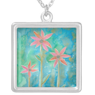 Dainty Daisies III Silver Plated Necklace