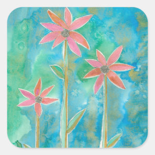 Dainty Daisies III Square Sticker