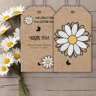 Dainty Daisy Minimalist Craft Baby Shower Gift Tags
