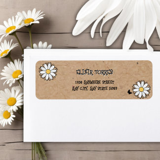 Dainty Daisy Minimalist Craft Baby Shower Label