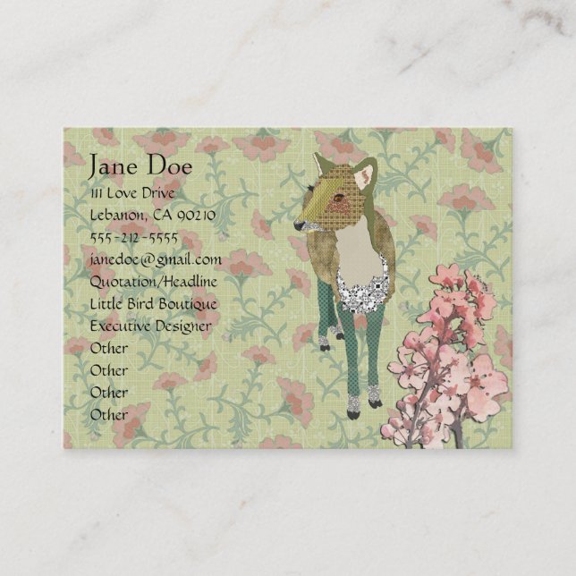 Dainty Deer Floral Business Cards (Front)