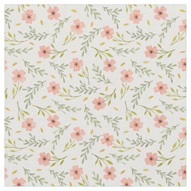  Dainty Ditsy Watercolor Floral Pastel Pattern Fabric (Close Up)