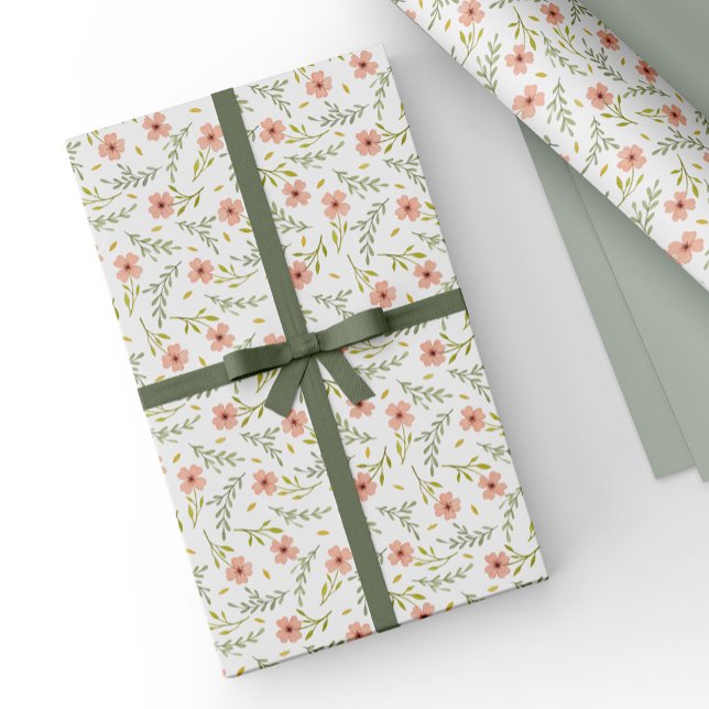  Dainty Ditsy Watercolor Floral Pastel Pattern Wrapping Paper (Creator Uploaded)