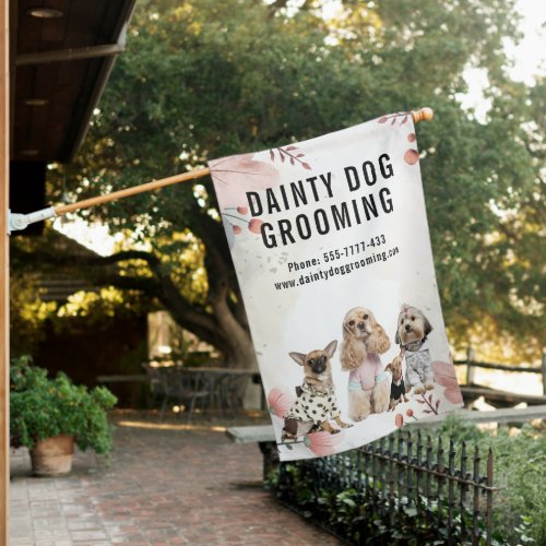 Dainty Dog Grooming Business  House Flag