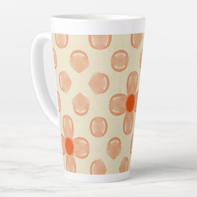 Dainty Dot Florals Latte Mug (Left Angle)