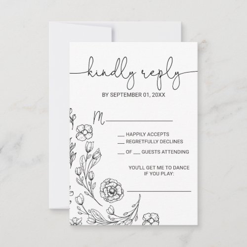 Dainty Elegance Song Request RSVP Card