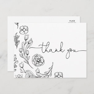Dainty Elegance Wedding Thank You Postcard