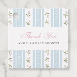 Dainty Floral Baby Shower Thank You Favor Tag