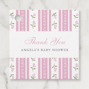 Dainty Floral Baby Shower Thank You Favor Tag