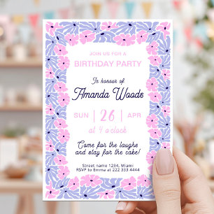 Dainty Floral Pattern Birthday Celebration Invitation