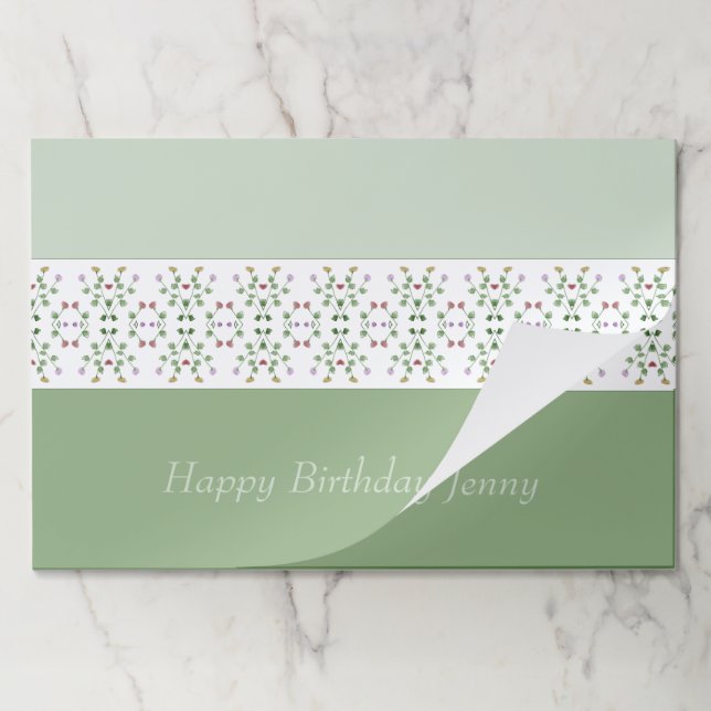 Dainty Floral Pattern Paper Placemats (Folded)