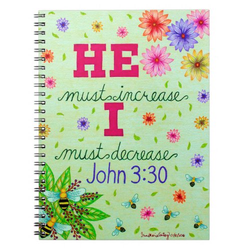 Dainty Floral Typography Bible Verse On Humility Notebook