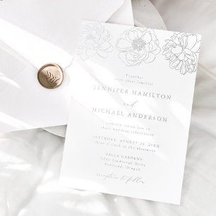 Dainty Floral Wedding Foil Invitation