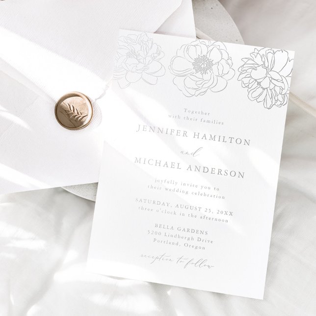 Dainty Floral Wedding Foil Invitation (Creator Uploaded)