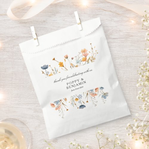 Dainty Floral Wildflower Wedding Favor Bag