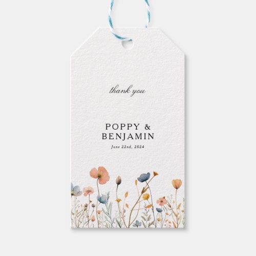 Dainty Floral Wildflower Wedding Gift Tags